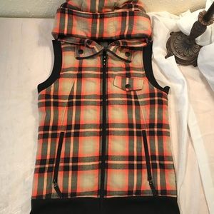 Burton DryRide Vest- size Medium- plaid orange